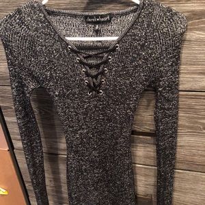 Extra small fitted sweater dress